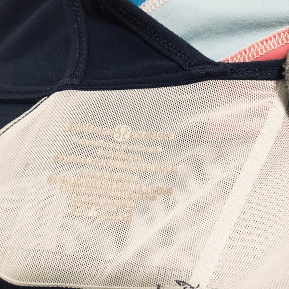 Lululemon Navy Blue Side Stripe Tank Top Activewear - Picture 11 of 13